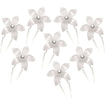 8 st bröllopshårnålar med strass, hårnålar i U-form