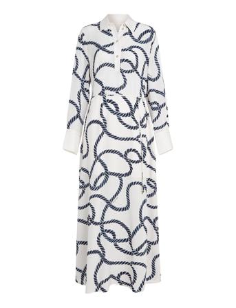 Vis Coastal Rope Long Polo Dress Dresses Shirt Dresses Blå Tommy Hilfiger*Betinget Tilbud