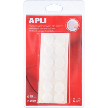 Borrelås Tape Prikker 19mm Hvi