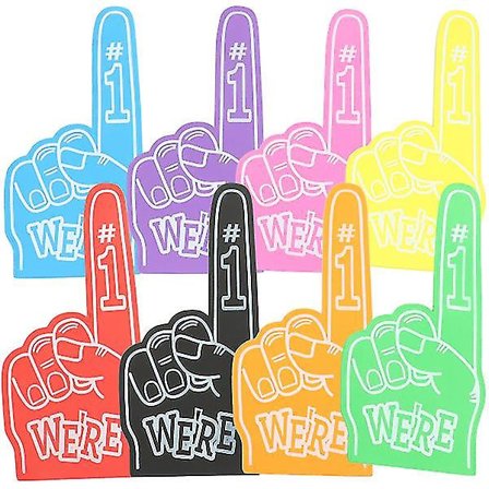 8 st Jätte Skum Finger Skum Hand Pompom Färgglada Hejaklack Skum Hand Vibrerande För Sport