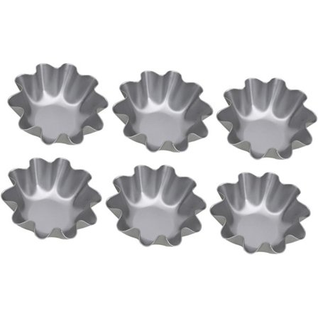 6 st Form Metall Ägg tårta Mini tartlettformar Syrtbakade Brioche Quicheformar Aluminiumpajformar Minipajformar Cupcakeform Cupcakebakningsformar 