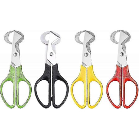 4 Stykker Vaktel Egg Saks, Rustfritt Stål Vaktel Egg Saks Eggdeler Eggåpner For Hjem, Kjøkken, Restaurant (rødgrønngulsvart) [WI