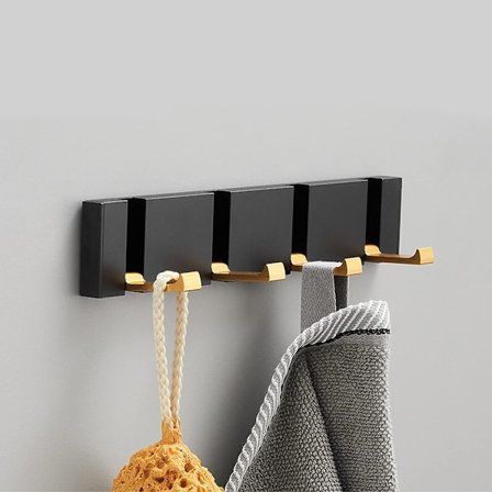 Klädhängare Väggkrok Hängande Rockar Svart Guld Metall Handdukshängare