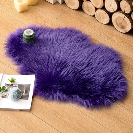 Fuskpäls Mattor, Fusk Fluffig Matta, Mjuk Ryamatta, för Sovrum Soffa Golv, 60 x 90cm, Molnform, Lila