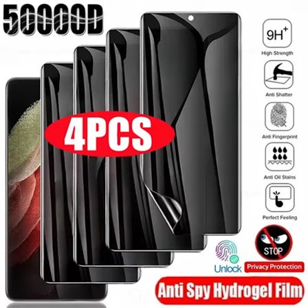 4-pack Anti-Spy Hydrogel Film för Samsung S25 S23 S22 S24 Ultra S20 FE Galaxy Note 20 10 S8 S9 S10 Plus Sekretess Skärmskydd