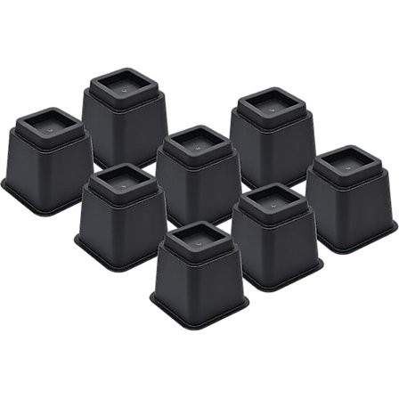 Sengebein Forhøyere 10 cm - Kraftige Sengebeinløftere, Støtter Opptil 1000 kg, Enkle å Installere, Perfekt for Seng, Bord, Stol, Sofa