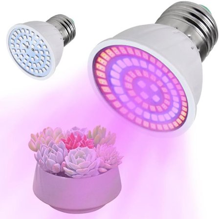 Inomhus Växtlampa, 36W E27 LED Växtlampa, Fullspektrum 80 LEDs Växtlampa Växt Blomma Hydroponisk Lampa, AC220V