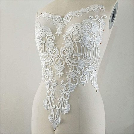 Blondeapplikationer blomster patch broderet