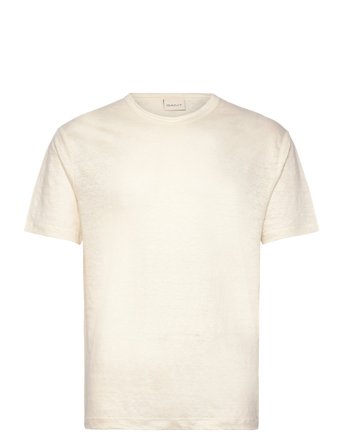 GANT Linen Ss T-Shirt - Cream - M