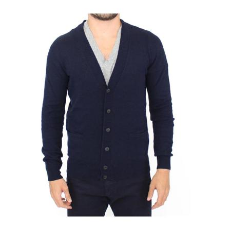Ermanno Scervino Wool Cashmere Cardigan Blå, Herre Cardigans