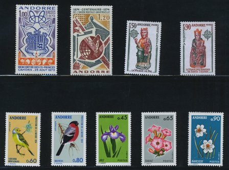 Fransk Andorra - Årgang 1974 - Postfrisk