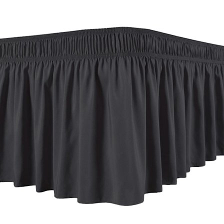 Sengekappe Silkeaktig Luksuriøs Omslag Rundt Sengekappe Enkel Passform Uniform Ikke-falmende Volanger Elastisk