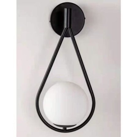 Inomhusvägglampa Rund Industriell Retro Justerbar Sfärisk Metall Glas Vägglampa E27 för Barnrum Vardagsrum Trappor(Svart)