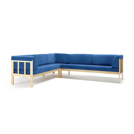 Ecksofa 3x3 KIM, Medley-Stoff, himmelblau