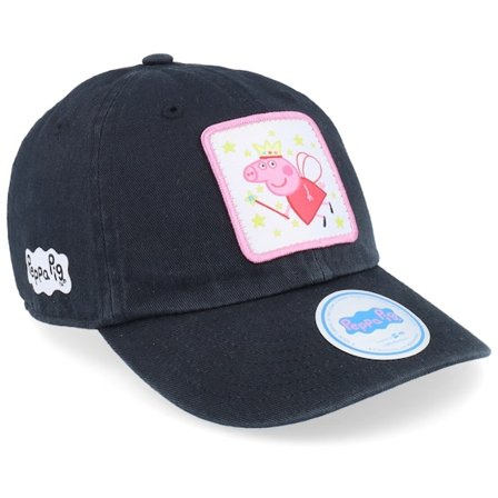 Peppa Pig - Zwart unconstructed Cap - Kids Fairy Peppa Black Dad Cap @ Hatstore