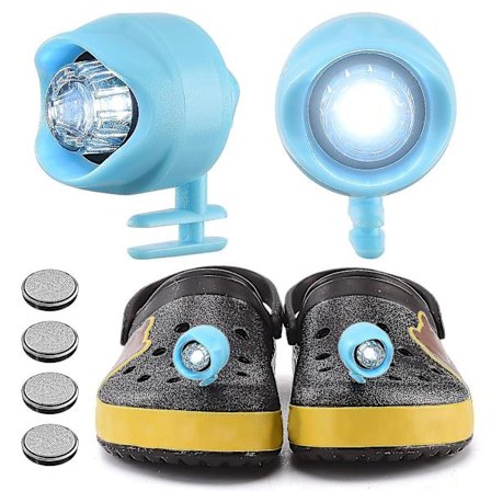 2 stk. forlygter til Croc-huller, sko, lys, vandring, camping, advarsel
