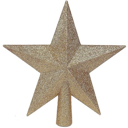 Julgran Glitterstjärnor Toppstjärna 8 Tum Juldekoration för Jul - Guld+Röd+Rosa