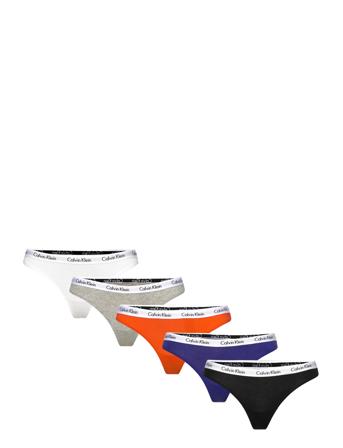 Thong 5Pk Stringtruse Undertøy Multi/mønstret Calvin Klein*Betinget Tilbud