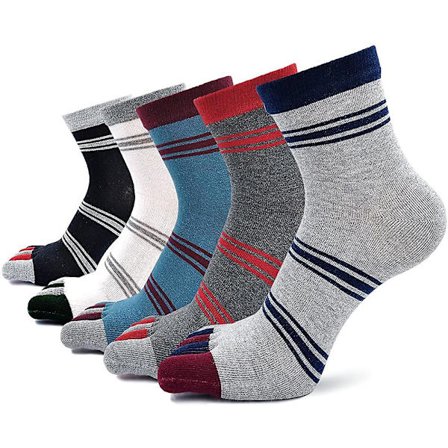 Herre Tåsokker Bomull Ankel Fem Finger Crew Sokker Atletiske Løpesokker 5-pakning