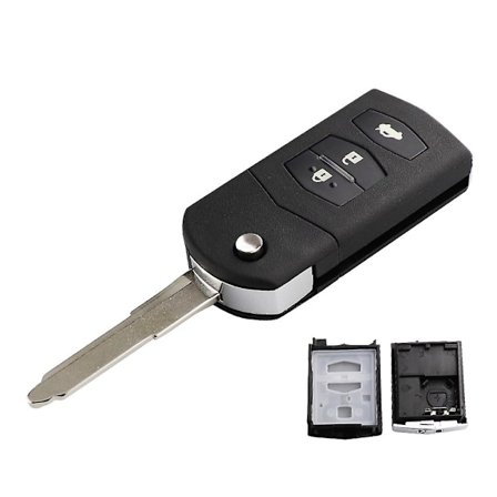 Fjernbetjeningsskal til bilnøgle til Mazda 2 3 5 6 Serie M6 MX5 CX5 CX7 CX9 RX8 2005 2006 2007 2008 2009 2010 2011 2015 Uskåret Klinge [DB]