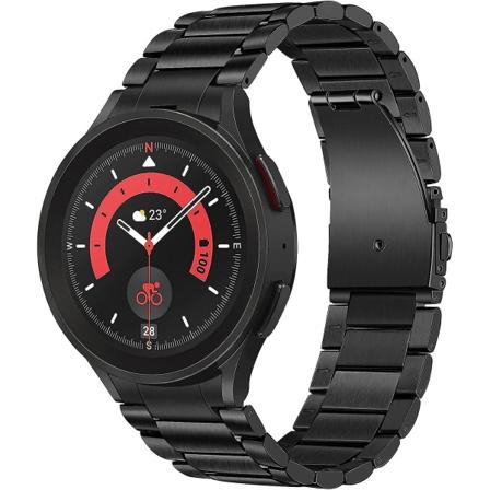 No Gap Nior-rem för Galaxy Watch 4 Classic 46mm klockarmband, armband i rostfritt stål med starkt metallklämma ersättningsband för Samsung Galaxy 