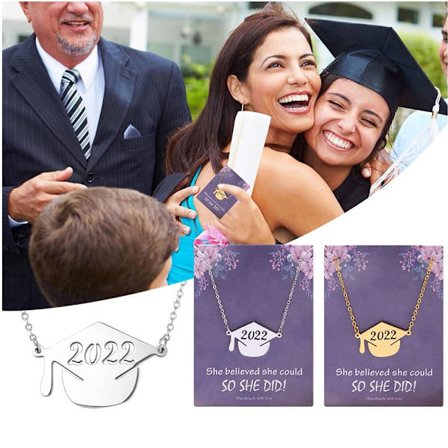 Bachelorlue-Halskje - Gave til Graduation - GULL