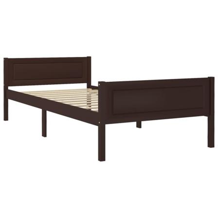 Vidaxl Sängram Massiv Furu Mörkbrun 100x200 Cm Brun