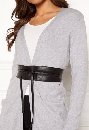 Pieces Vibs Leather Waist Belt Black Klær