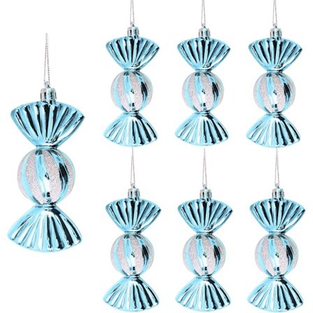 Blå Julkula Godis 24 st Prydnadsset Dekorationer Okrossbara Godis_tfrf