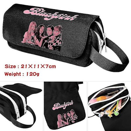 Blackpink kynäkotelo, suurikapasiteettinen kynäkotelo kynäpussi iso säilytystila kynäteline monilla osastoilla pojille ja tytöille