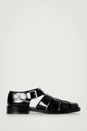 COS Men's Leather Fisherman Sandals in Black