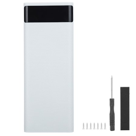 Hurtig opladningsversion 8x18650 Power Bank Case USB DIY Kit Shell Batteriholder Opladningsboks Hvid