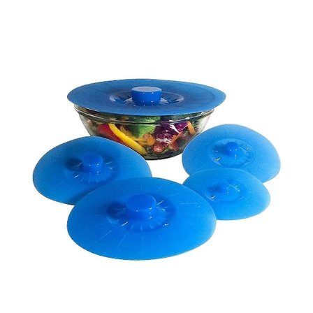 Silikone Skål Låg Genanvendelige Forseglingslåg til Skåle, Gryder Naturligt Greb, Nem Brug og Opbevaring