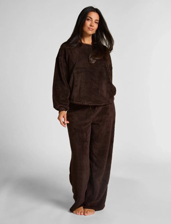 Hunkemöller Pant Fluffy Fleece - Brown - S