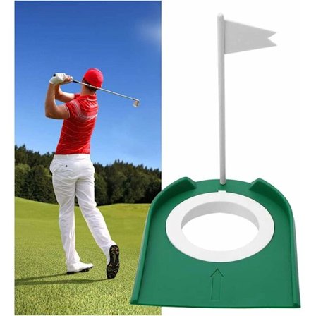 Golfträningsputtningskopp Puttningskopp Plast Golf Puttningskopp Grön Plast Justerbar Med Hål Och Flagga-
