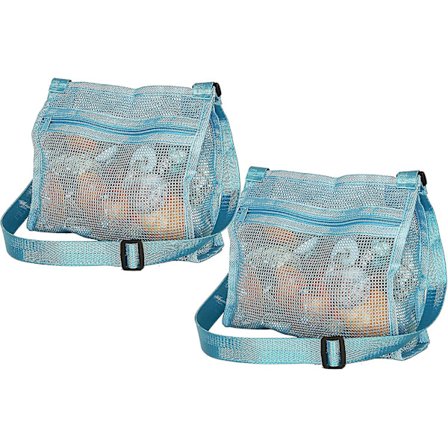 Strandleketøy Mesh Bag Kids Shell Collecting Bag Strand Sandleketøy Totes For Holding Shells Strandleker (2pack)