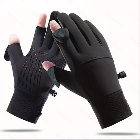 ING Vindtætte handsker - Vandtætte og opvarmede - Touchscreen fingerløse - Velegnet til cykling, ridning og fiskeri - XL - 1 par