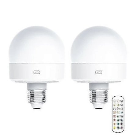 Hot 2025 USB Genopladelig Lampe med Fjernbetjening, Timer, Dæmpbar, Nem at Installere, Batteridrevet E27 L