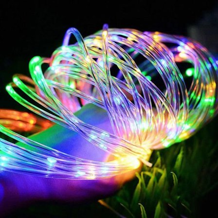 Rosnek Lyskæde Udendørs 1 m 10 LED Multifarvet, Batteri, IP44 Vandtæt, Jule- og Halloween-Guirlander til Havefest