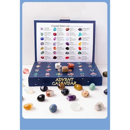 Julekalender med sten - Adventskalender 24 sten - Juleoverraskelseskalender til børn/voksne