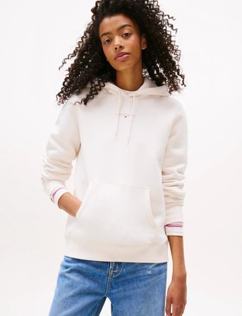 Tommy Jeans Tjw Reg Linear Hoodie Ext - White - M
