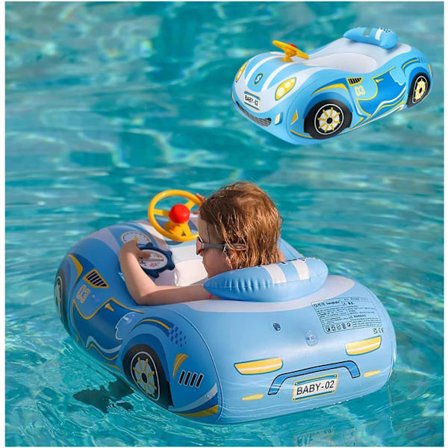Baby Basseng Flyte, 3D Bil Kraftig Flyte for Småbarn 12-48 Måneder - Sikker Svømmehjelp for Bassenger