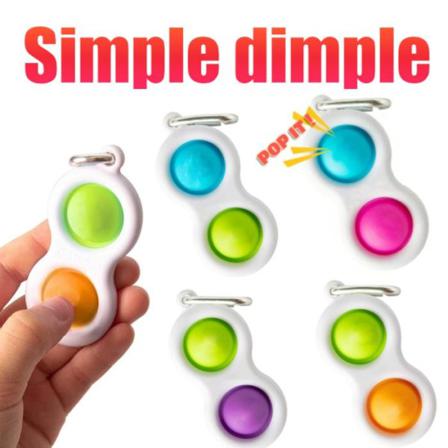Pop It Fidget- Simple Dimple - Mini Finger Toy / Leksak- Ce Orange - Grön