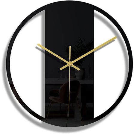 (CC308) Svart Rund Ramme Veggklokke DIY Stille Moderne Design Vegg