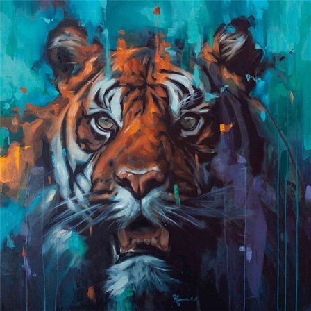 Frank Pretorius Rinsi The Almighty Canvas Print 85cm x 85cm Blå