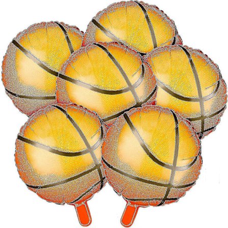 6 stk sett 18 tommers basketballballonger Festtilbehør Aluminiumfolie Ballong Sportfestballonger til bursdag Sport