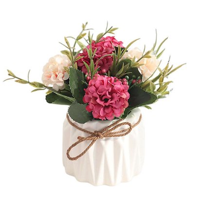 Kunstige blomster, grønne planter, potteplanter, små ornamenter, stue, spisestue dekorasjon, bonsai