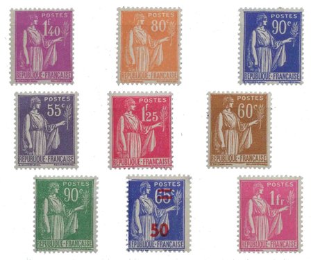 Frankrig 1937-1939 - YT 363-371 - Postfrisk