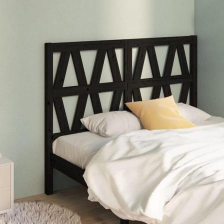 Vidaxl Sänggavel Svart 156x4x100 Cm Massiv Furu Svart