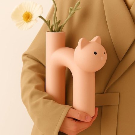 Blomvas Kattdesign – Modern Nordisk Minimalistisk Dekoration för Matbord, Vardagsrum, Kontor och Sovrum_OF
